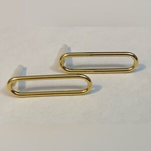 Gold plated paperclip earrings, 925SS post, NEW